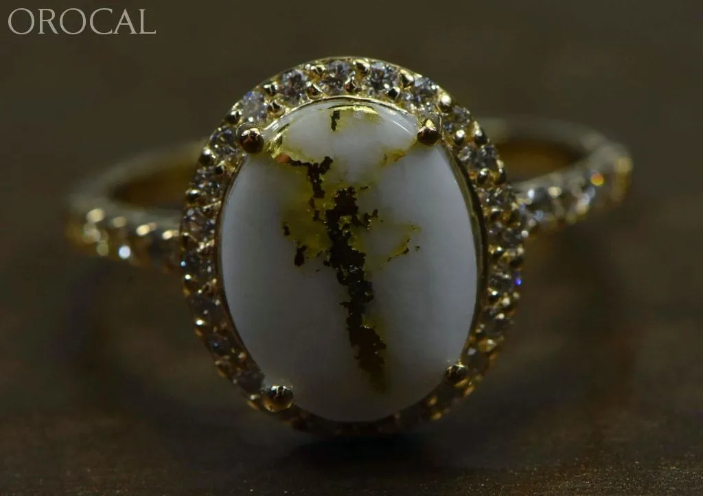Gold Quartz Ring "Orocal" RL1109DQ Genuine Hand Crafted Jewelry - 14K Gold Casting