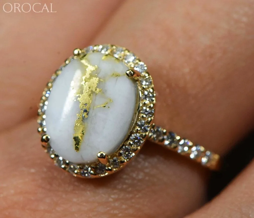 Gold Quartz Ring "Orocal" RL1109DQ Genuine Hand Crafted Jewelry - 14K Gold Casting