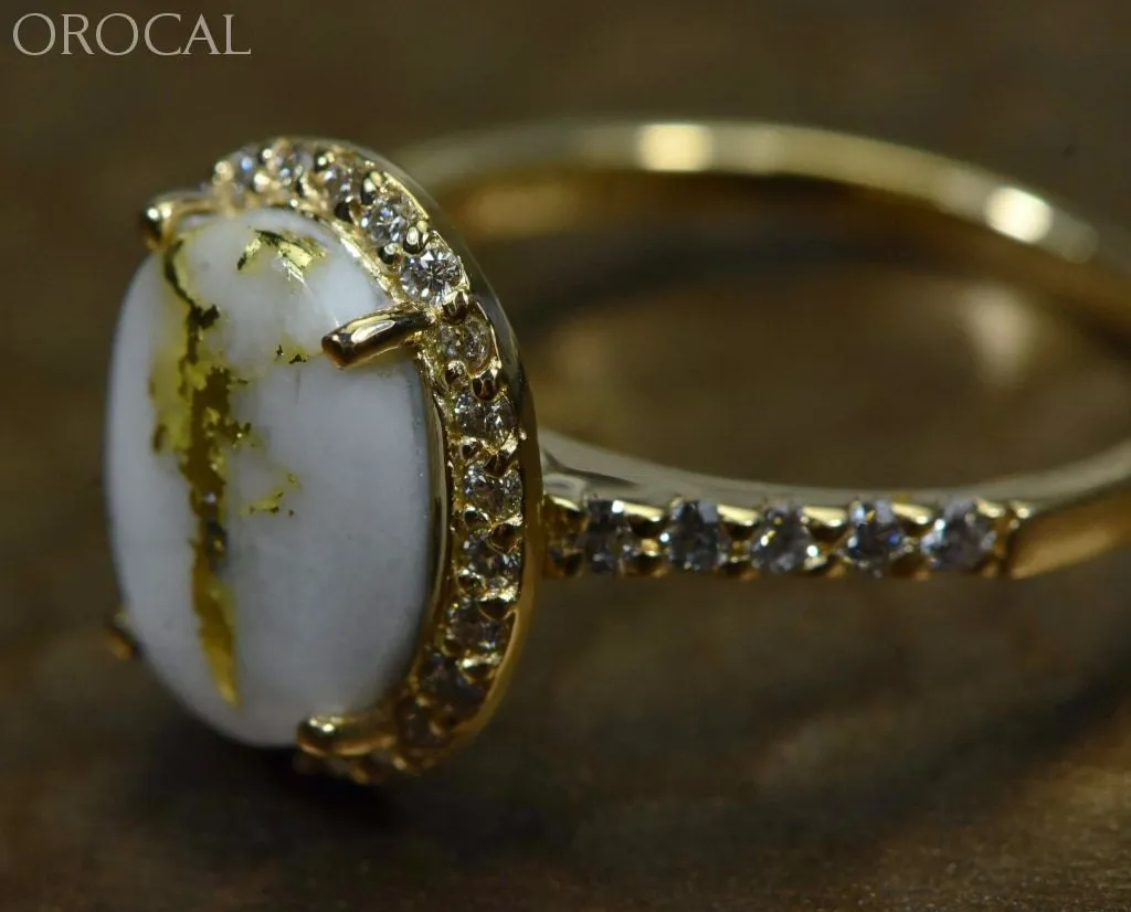 Gold Quartz Ring "Orocal" RL1109DQ Genuine Hand Crafted Jewelry - 14K Gold Casting