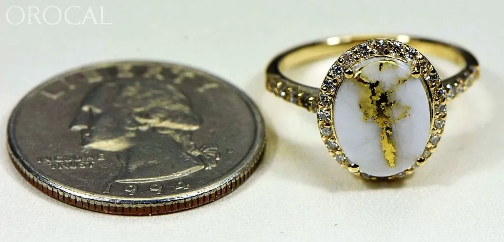Gold Quartz Ring "Orocal" RL1109DQ Genuine Hand Crafted Jewelry - 14K Gold Casting