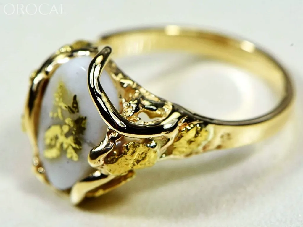 Gold Quartz Ring "Orocal" RL232Q Genuine Hand Crafted Jewelry - 14K Gold Casting
