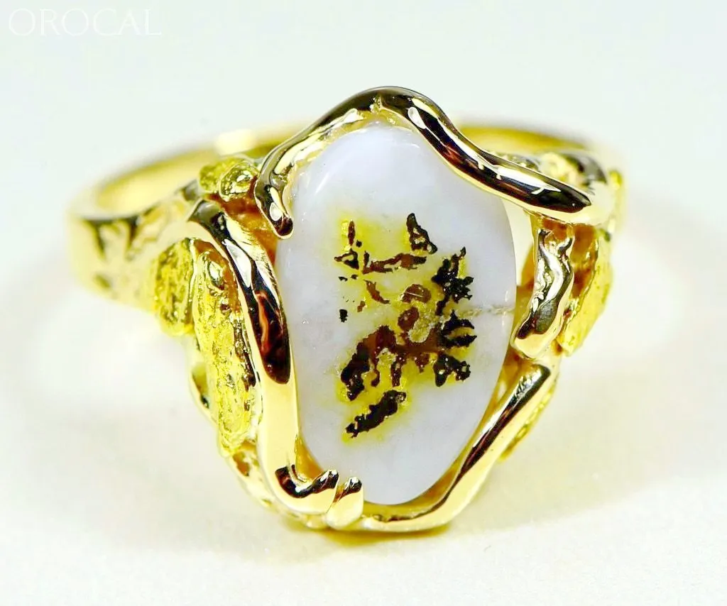 Gold Quartz Ring "Orocal" RL232Q Genuine Hand Crafted Jewelry - 14K Gold Casting