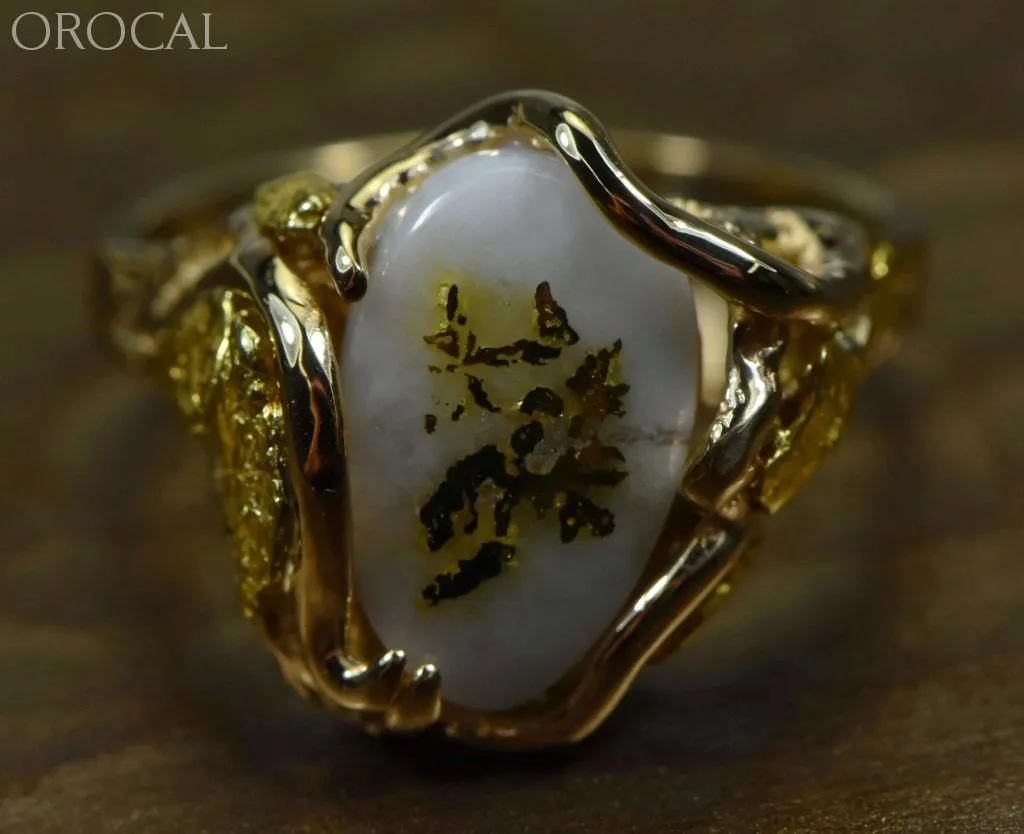 Gold Quartz Ring "Orocal" RL232Q Genuine Hand Crafted Jewelry - 14K Gold Casting