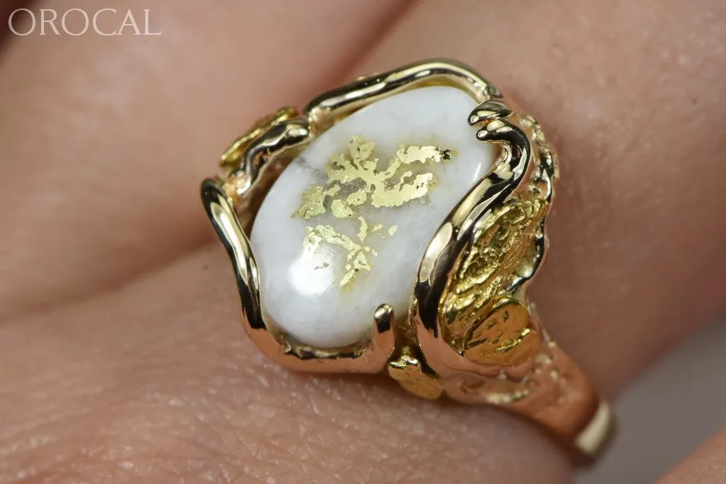 Gold Quartz Ring "Orocal" RL232Q Genuine Hand Crafted Jewelry - 14K Gold Casting
