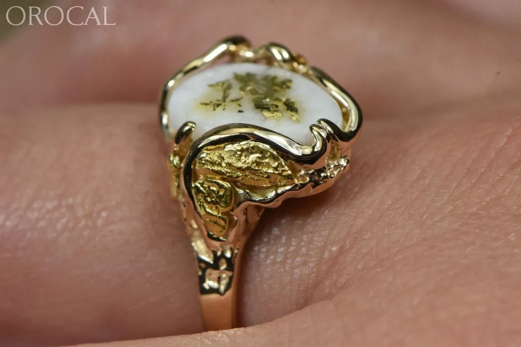 Gold Quartz Ring "Orocal" RL232Q Genuine Hand Crafted Jewelry - 14K Gold Casting