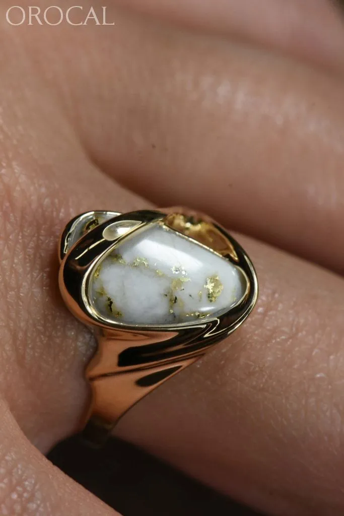 Gold Quartz Ring "Orocal" RL549Q Genuine Hand Crafted Jewelry - 14K Gold Casting