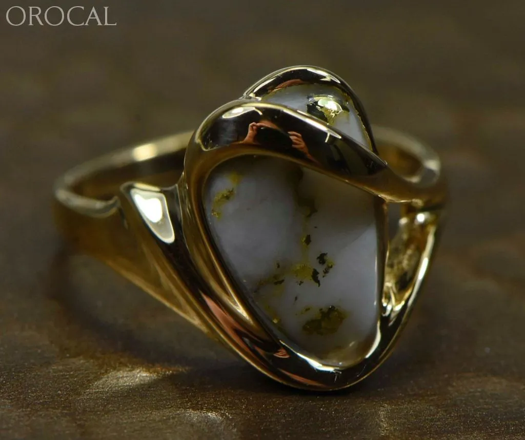 Gold Quartz Ring "Orocal" RL549Q Genuine Hand Crafted Jewelry - 14K Gold Casting