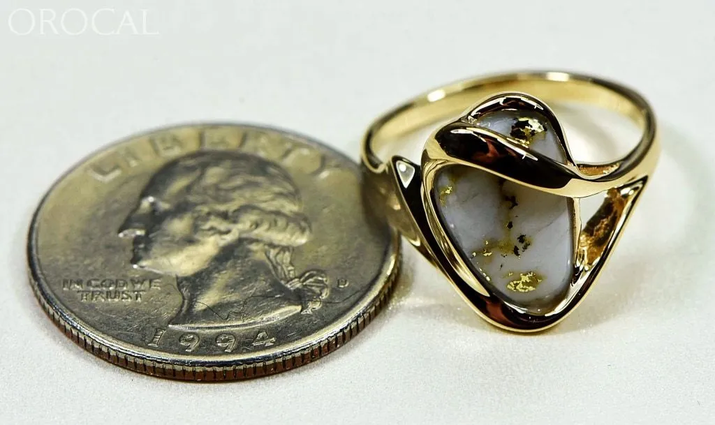 Gold Quartz Ring "Orocal" RL549Q Genuine Hand Crafted Jewelry - 14K Gold Casting