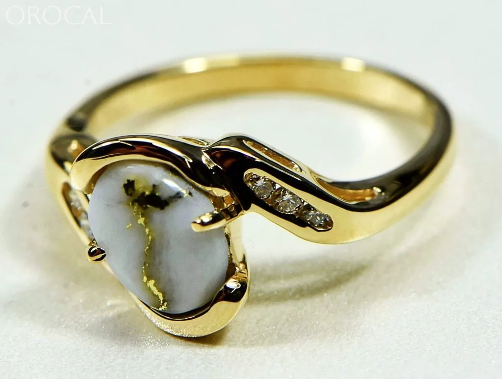Gold Quartz Ring "Orocal" RL586D10Q Genuine Hand Crafted Jewelry - 14K Gold Casting