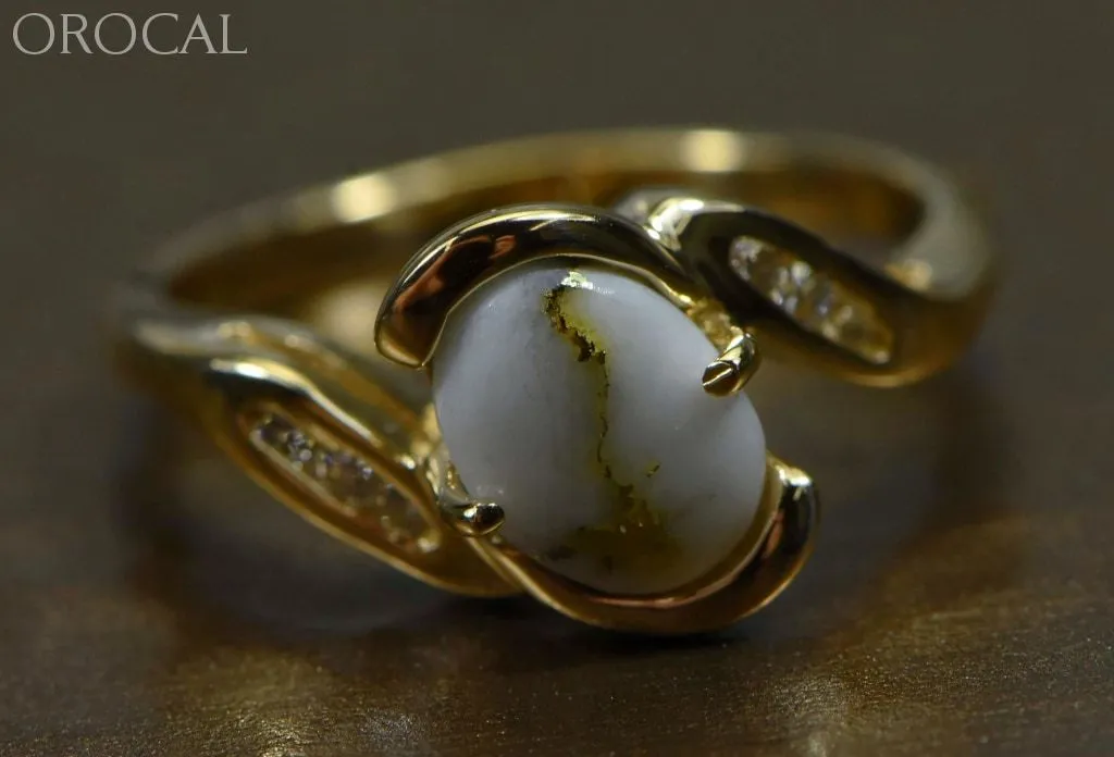Gold Quartz Ring "Orocal" RL586D10Q Genuine Hand Crafted Jewelry - 14K Gold Casting