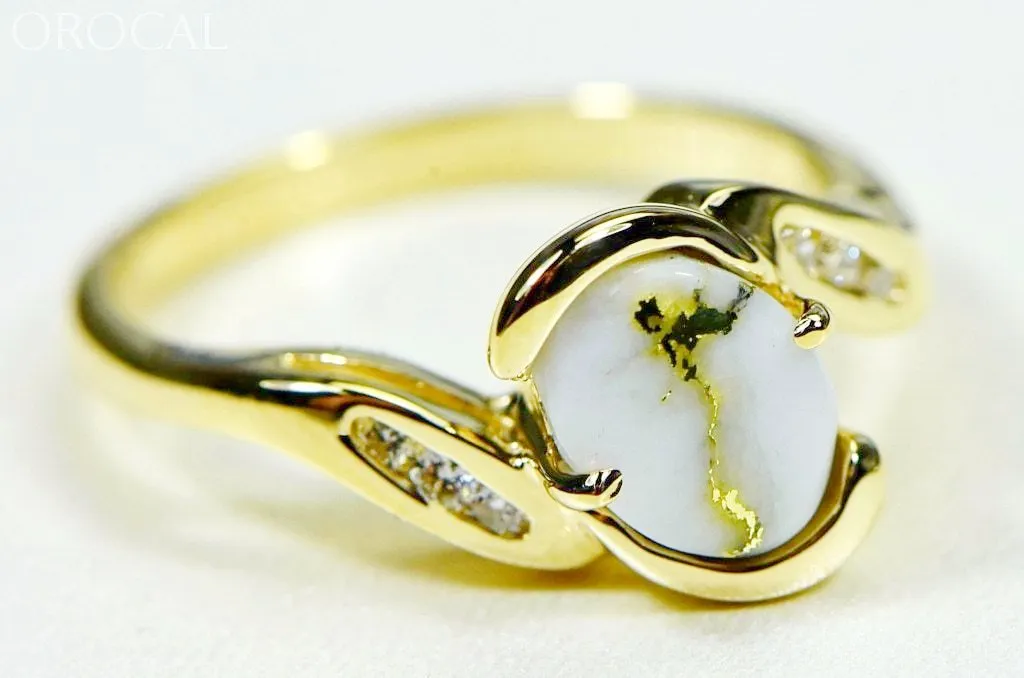 Gold Quartz Ring "Orocal" RL586D10Q Genuine Hand Crafted Jewelry - 14K Gold Casting