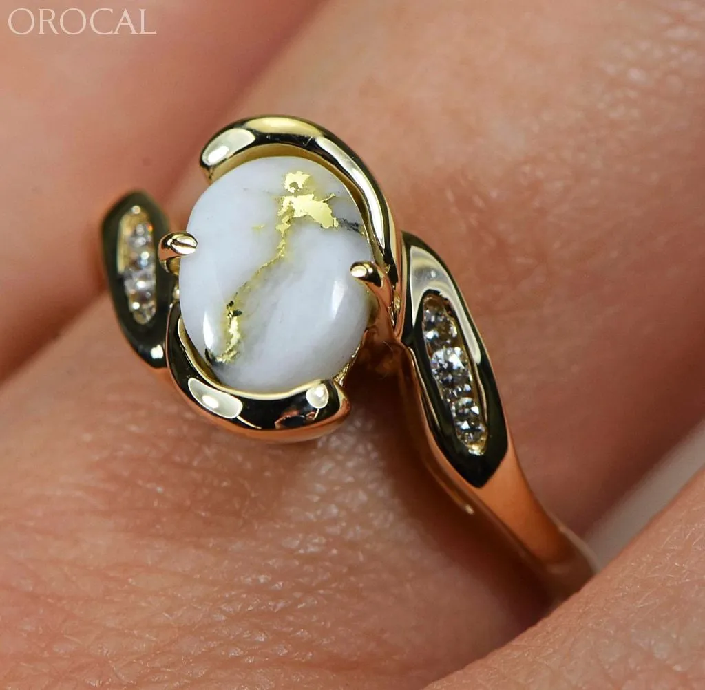 Gold Quartz Ring "Orocal" RL586D10Q Genuine Hand Crafted Jewelry - 14K Gold Casting