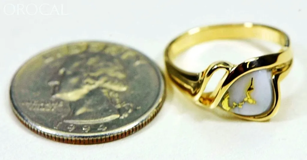 Gold Quartz Ring "Orocal" RL587Q Genuine Hand Crafted Jewelry - 14K Gold Casting