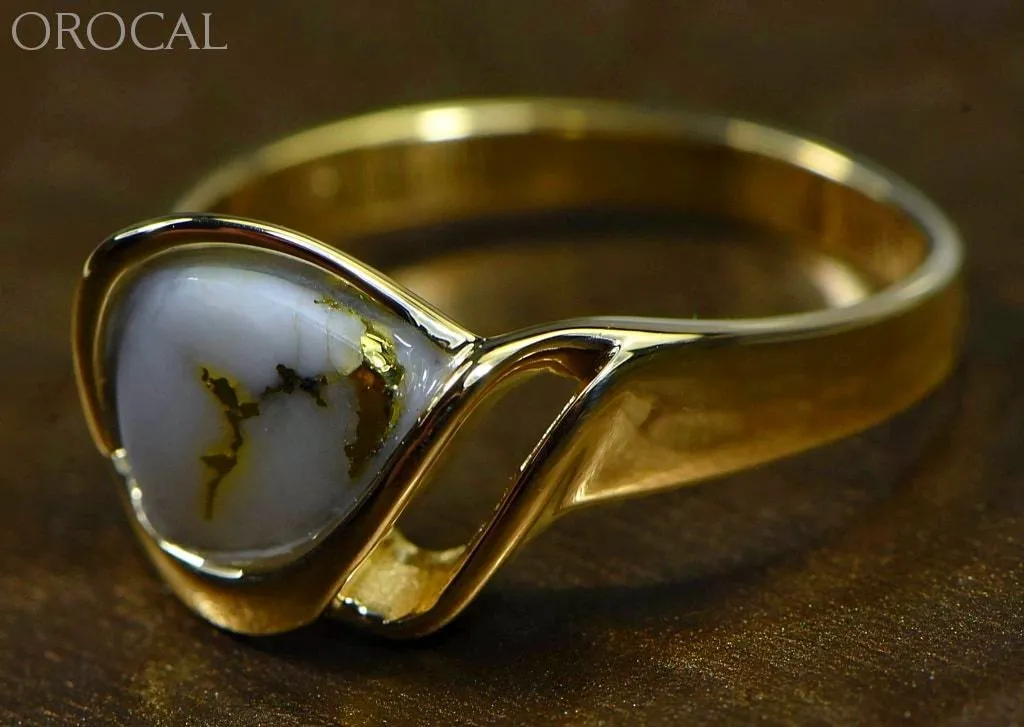 Gold Quartz Ring "Orocal" RL587Q Genuine Hand Crafted Jewelry - 14K Gold Casting