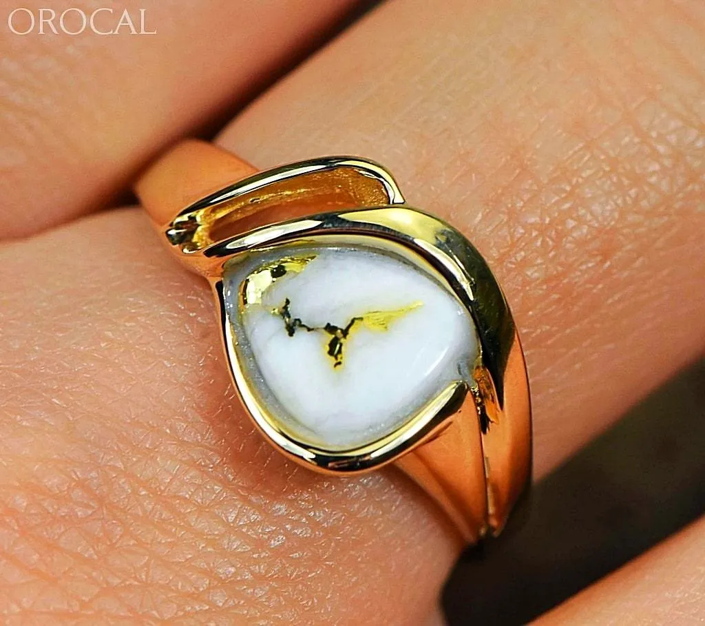Gold Quartz Ring "Orocal" RL587Q Genuine Hand Crafted Jewelry - 14K Gold Casting