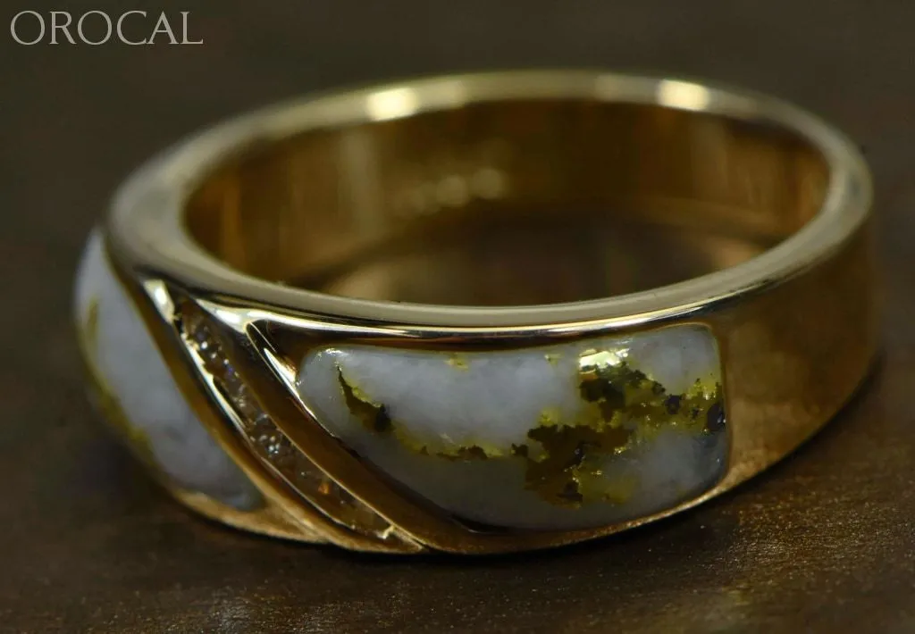 Gold Quartz Ring "Orocal" RL610D10Q Genuine Hand Crafted Jewelry - 14K Gold Casting