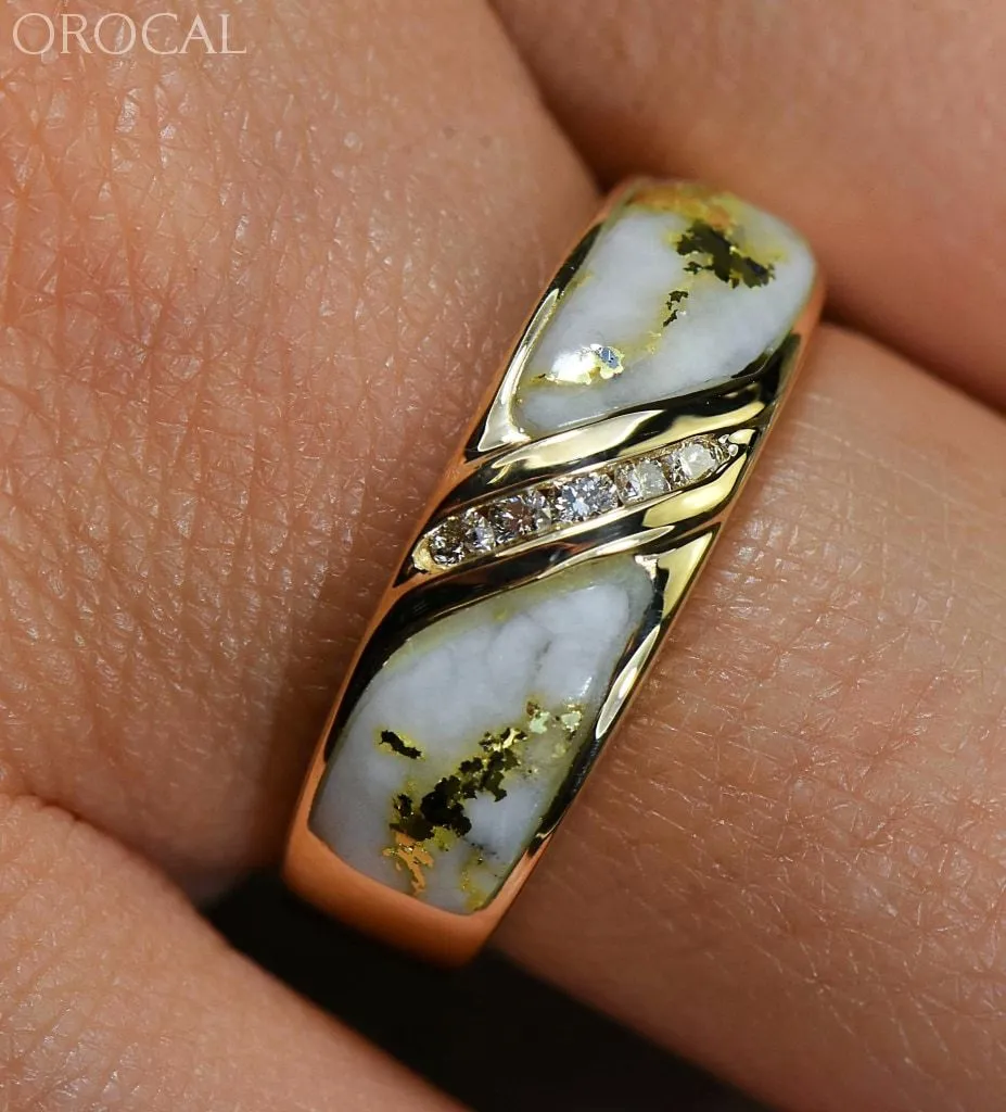 Gold Quartz Ring "Orocal" RL610D10Q Genuine Hand Crafted Jewelry - 14K Gold Casting