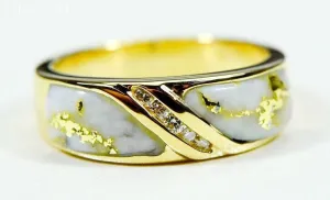 Gold Quartz Ring "Orocal" RL610D10Q Genuine Hand Crafted Jewelry - 14K Gold Casting