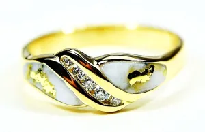 Gold Quartz Ring "Orocal" RL612D10Q Genuine Hand Crafted Jewelry - 14K Gold Casting