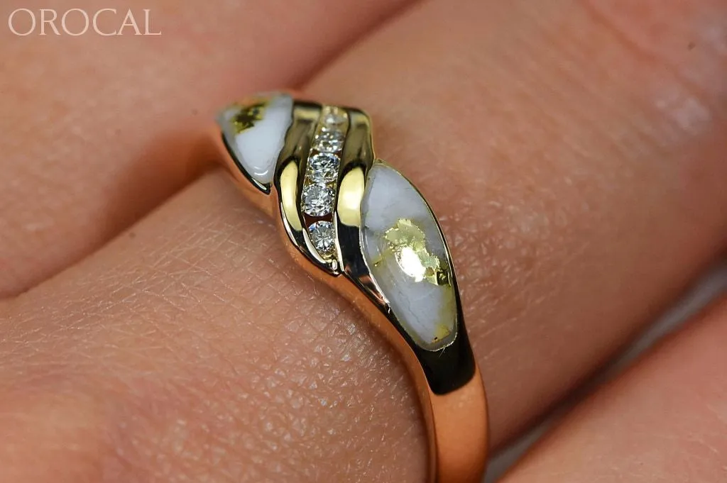 Gold Quartz Ring "Orocal" RL612D10Q Genuine Hand Crafted Jewelry - 14K Gold Casting
