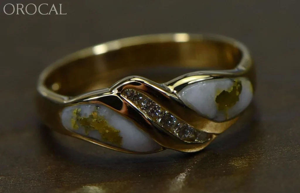 Gold Quartz Ring "Orocal" RL612D10Q Genuine Hand Crafted Jewelry - 14K Gold Casting