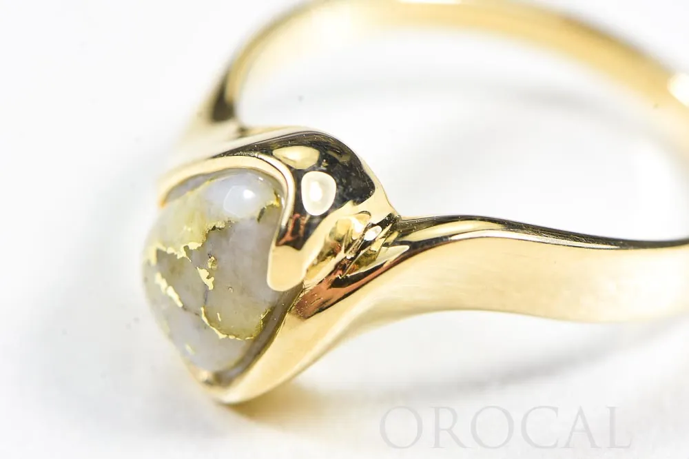 Gold Quartz Ring "Orocal" RL637Q Genuine Hand Crafted Jewelry - 14K Gold Casting