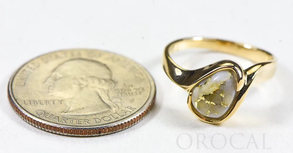 Gold Quartz Ring "Orocal" RL637Q Genuine Hand Crafted Jewelry - 14K Gold Casting
