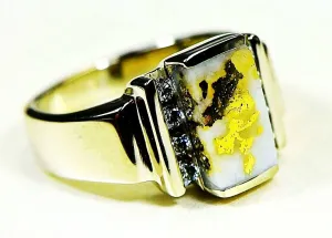 Gold Quartz Ring "Orocal" RL639D32QW Genuine Hand Crafted Jewelry - 14K Gold Casting