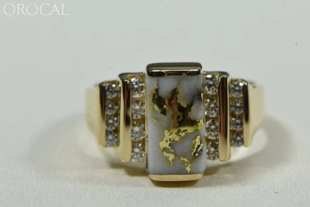 Gold Quartz Ring "Orocal" RL639D48Q Genuine Hand Crafted Jewelry - 14K Gold Casting