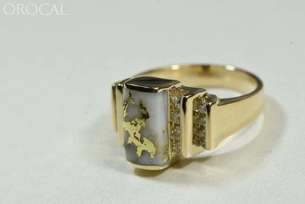 Gold Quartz Ring "Orocal" RL639D48Q Genuine Hand Crafted Jewelry - 14K Gold Casting