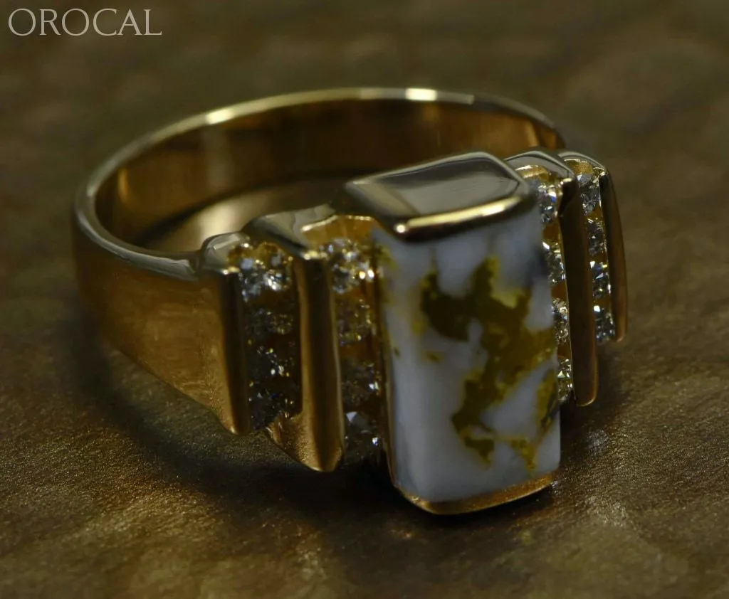 Gold Quartz Ring "Orocal" RL639D48Q Genuine Hand Crafted Jewelry - 14K Gold Casting