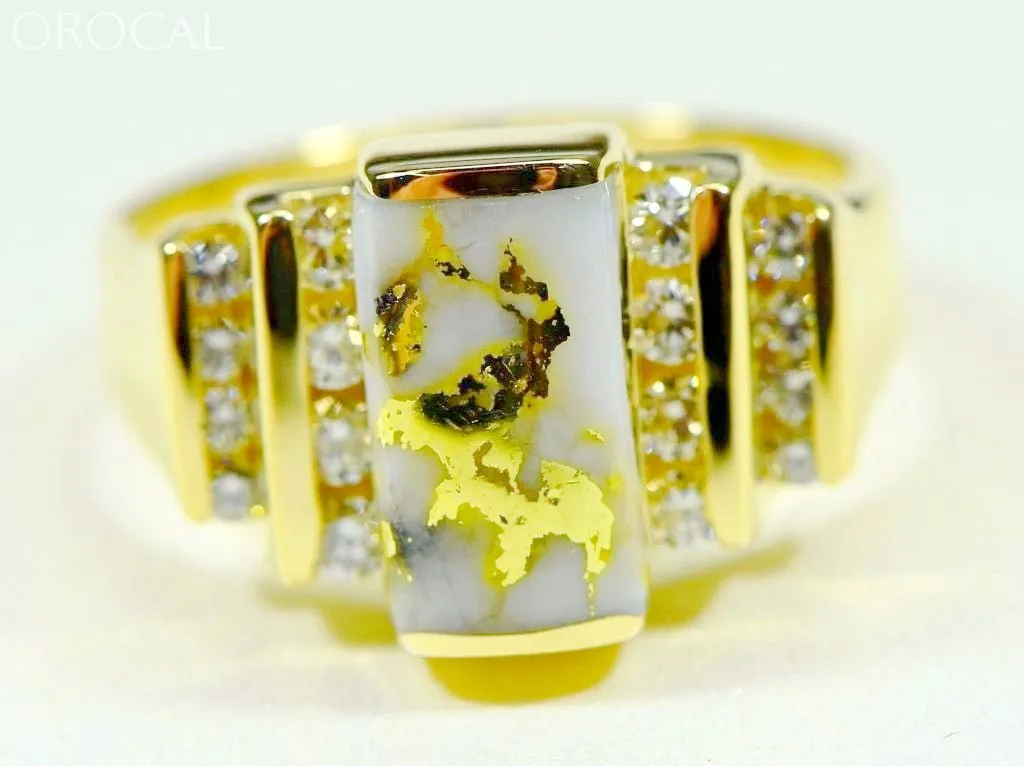 Gold Quartz Ring "Orocal" RL639D48Q Genuine Hand Crafted Jewelry - 14K Gold Casting