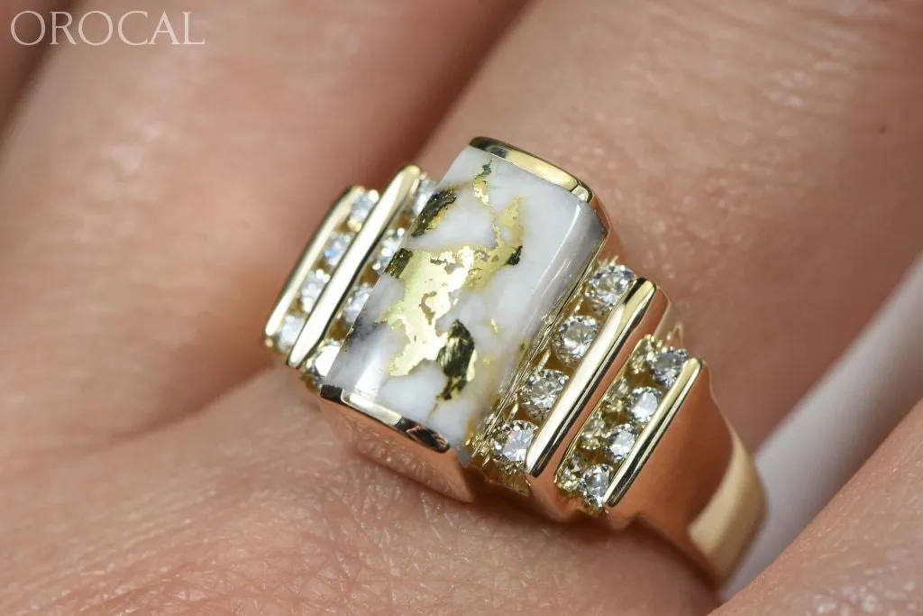 Gold Quartz Ring "Orocal" RL639D48Q Genuine Hand Crafted Jewelry - 14K Gold Casting