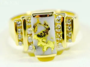 Gold Quartz Ring "Orocal" RL639D48Q Genuine Hand Crafted Jewelry - 14K Gold Casting