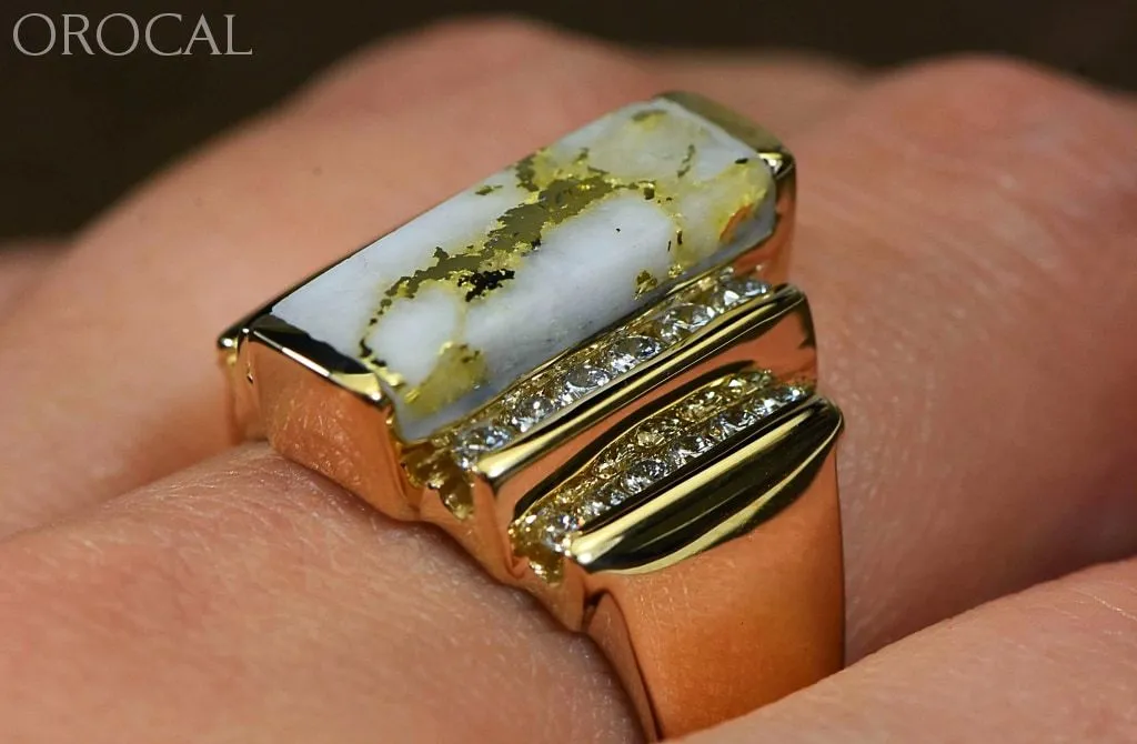 Gold Quartz Ring "Orocal" RL639LD80Q Genuine Hand Crafted Jewelry - 14K Gold Casting