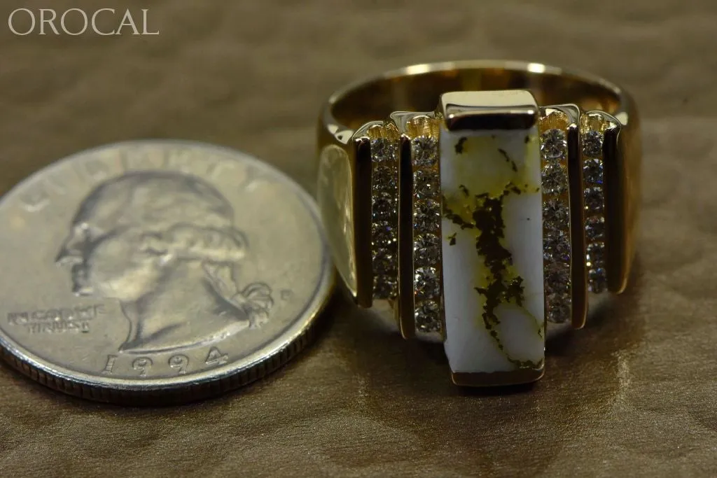 Gold Quartz Ring "Orocal" RL639LD80Q Genuine Hand Crafted Jewelry - 14K Gold Casting