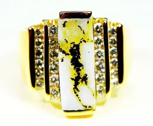 Gold Quartz Ring "Orocal" RL639LD80Q Genuine Hand Crafted Jewelry - 14K Gold Casting