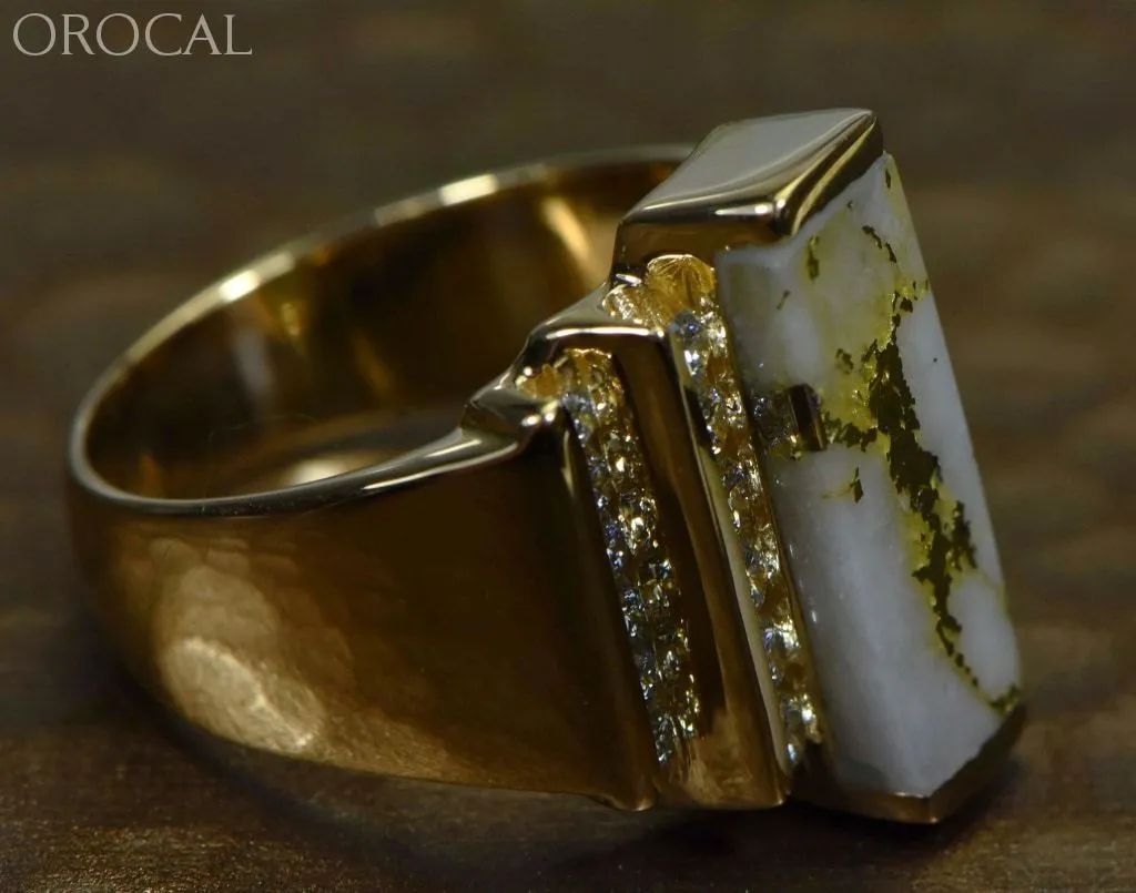 Gold Quartz Ring "Orocal" RL639LD80Q Genuine Hand Crafted Jewelry - 14K Gold Casting