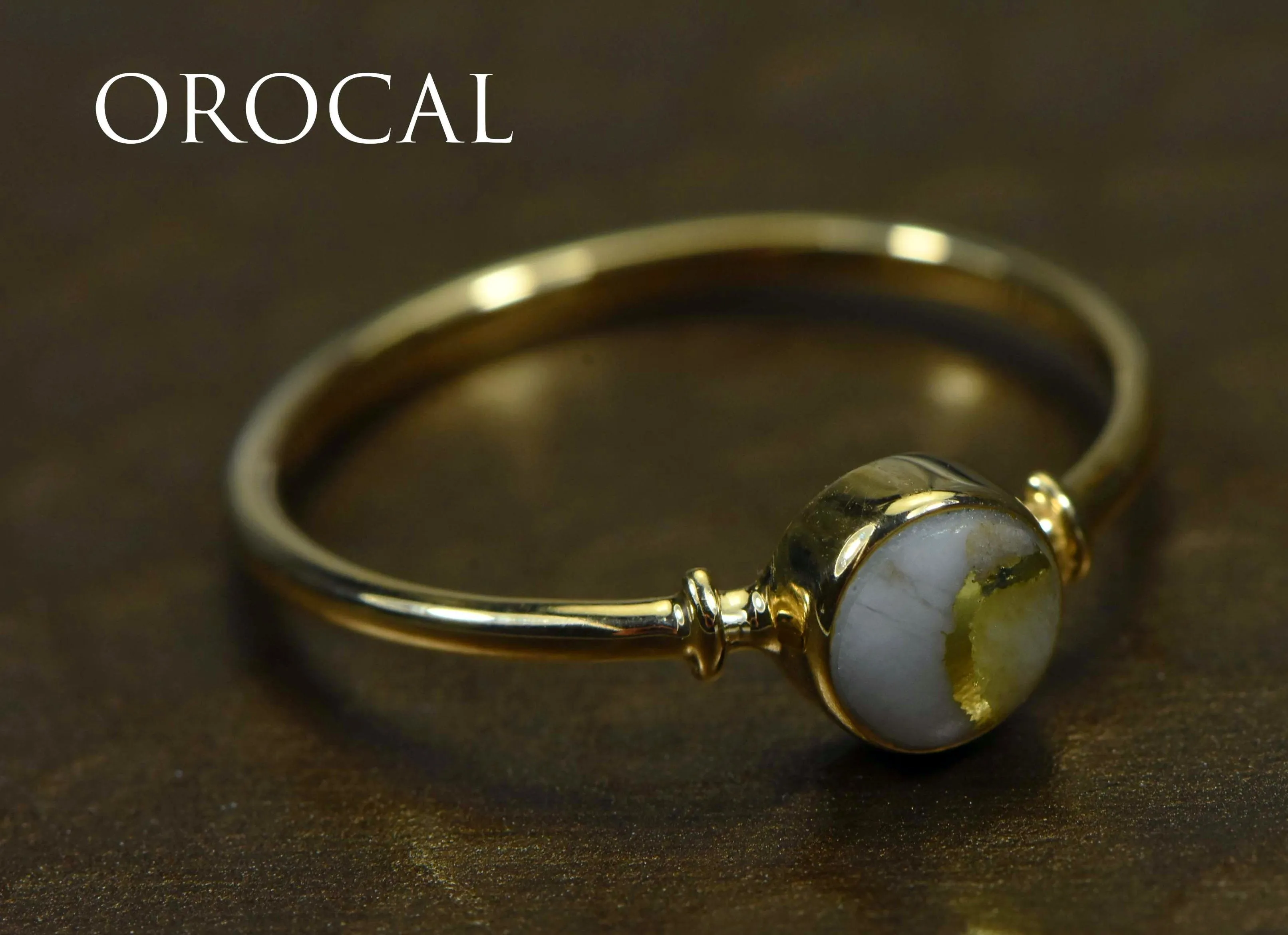 Gold Quartz Ring "Orocal" RL680Q Genuine Hand Crafted Jewelry - 14K Gold Casting