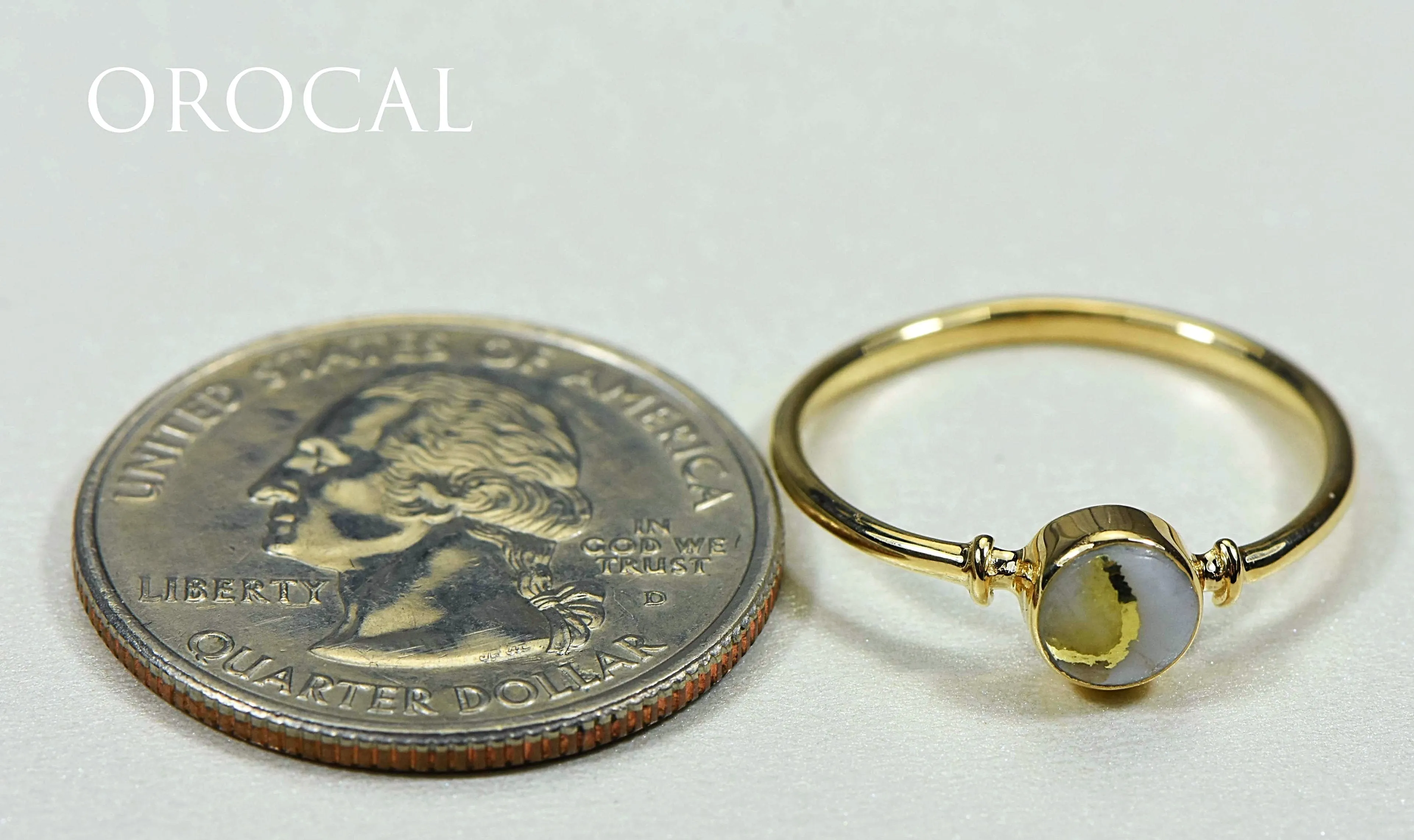 Gold Quartz Ring "Orocal" RL680Q Genuine Hand Crafted Jewelry - 14K Gold Casting