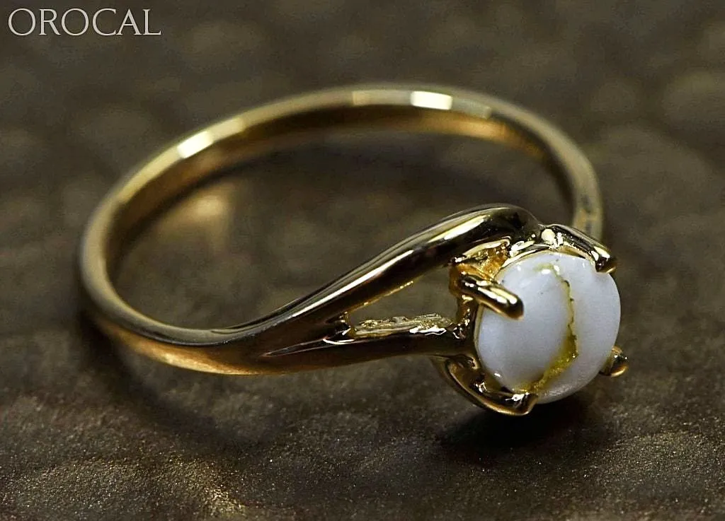 Gold Quartz Ring "Orocal" RL696Q Genuine Hand Crafted Jewelry - 14K Gold Casting