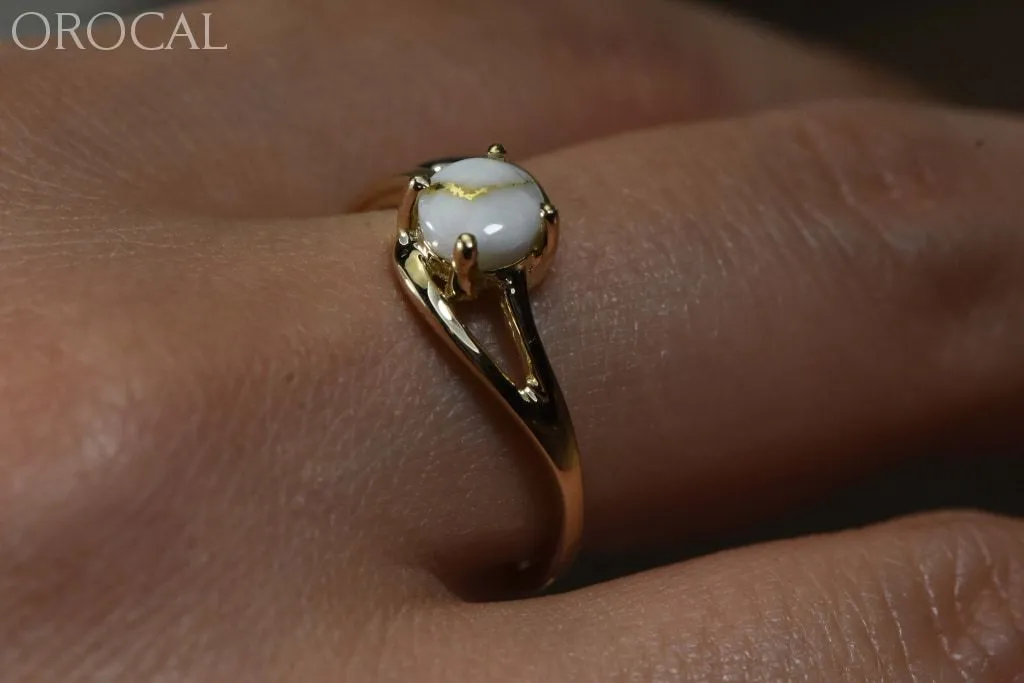 Gold Quartz Ring "Orocal" RL696Q Genuine Hand Crafted Jewelry - 14K Gold Casting