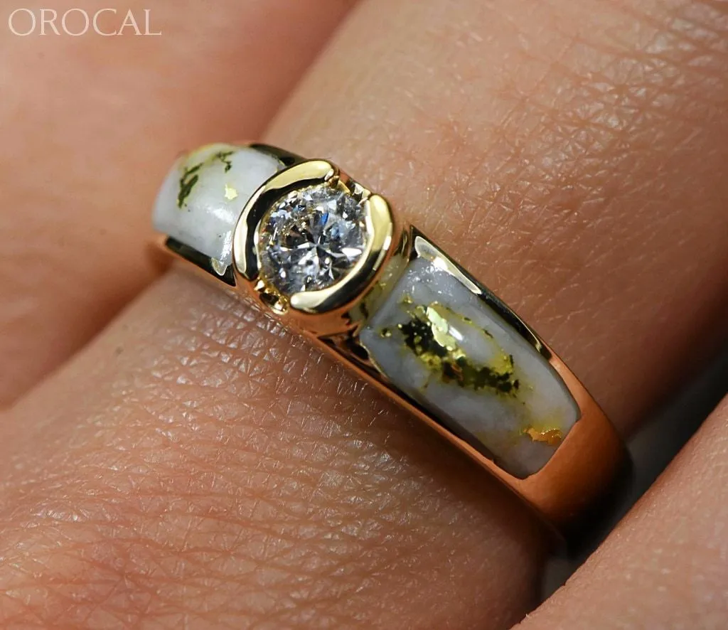 Gold Quartz Ring "Orocal" RL728D33Q Genuine Hand Crafted Jewelry - 14K Gold Casting