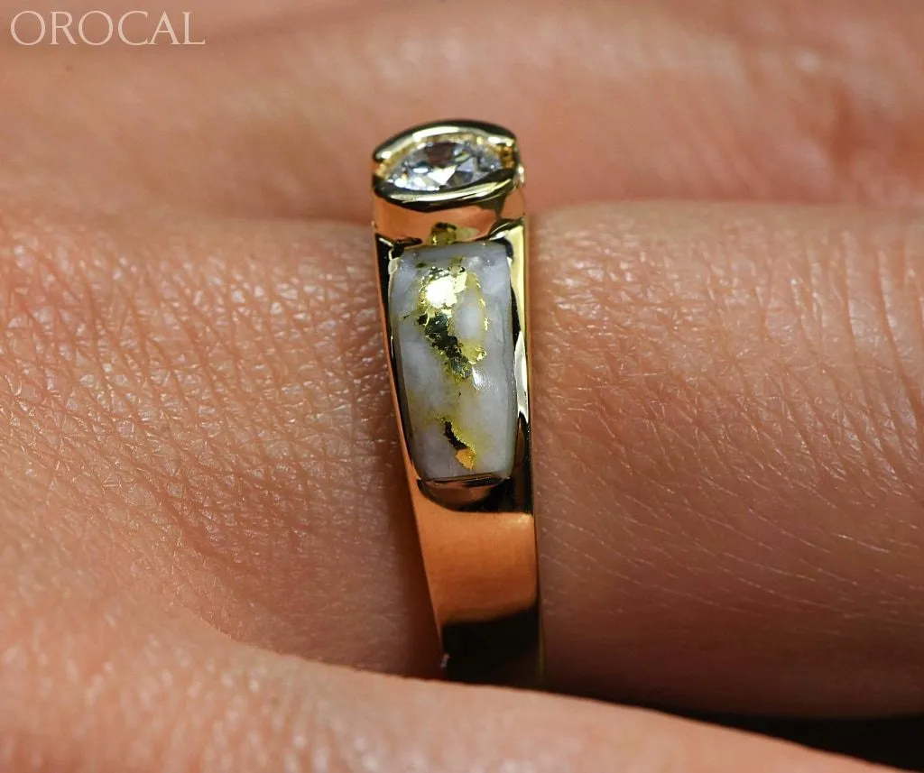 Gold Quartz Ring "Orocal" RL728D33Q Genuine Hand Crafted Jewelry - 14K Gold Casting