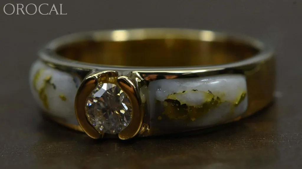 Gold Quartz Ring "Orocal" RL728D33Q Genuine Hand Crafted Jewelry - 14K Gold Casting
