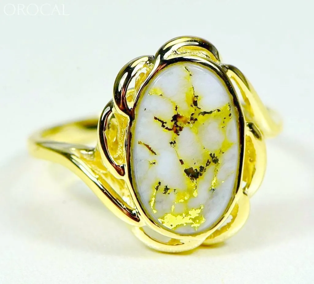 Gold Quartz Ring "Orocal" RL754Q Genuine Hand Crafted Jewelry - 14K Gold Casting