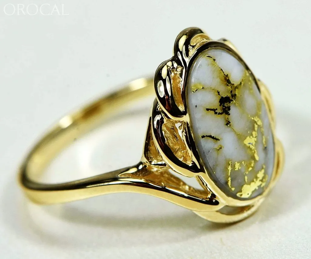 Gold Quartz Ring "Orocal" RL754Q Genuine Hand Crafted Jewelry - 14K Gold Casting