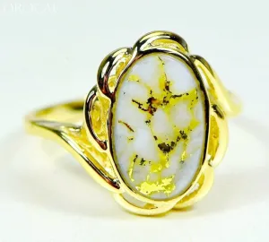 Gold Quartz Ring "Orocal" RL754Q Genuine Hand Crafted Jewelry - 14K Gold Casting