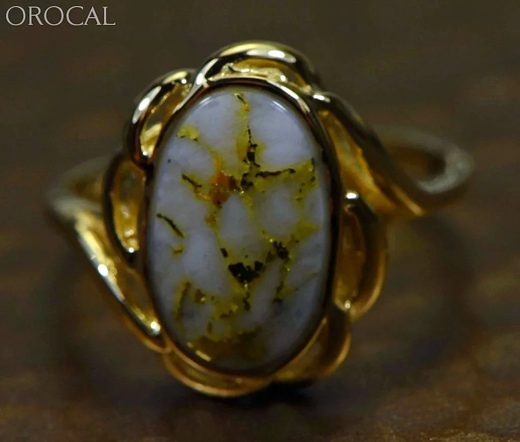 Gold Quartz Ring "Orocal" RL754Q Genuine Hand Crafted Jewelry - 14K Gold Casting