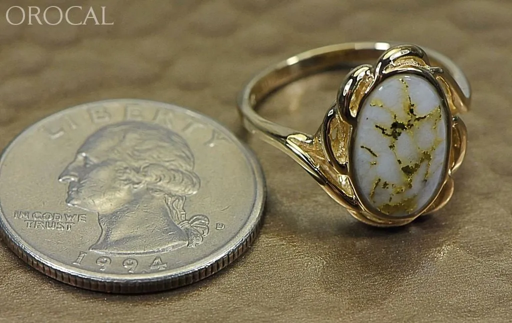 Gold Quartz Ring "Orocal" RL754Q Genuine Hand Crafted Jewelry - 14K Gold Casting